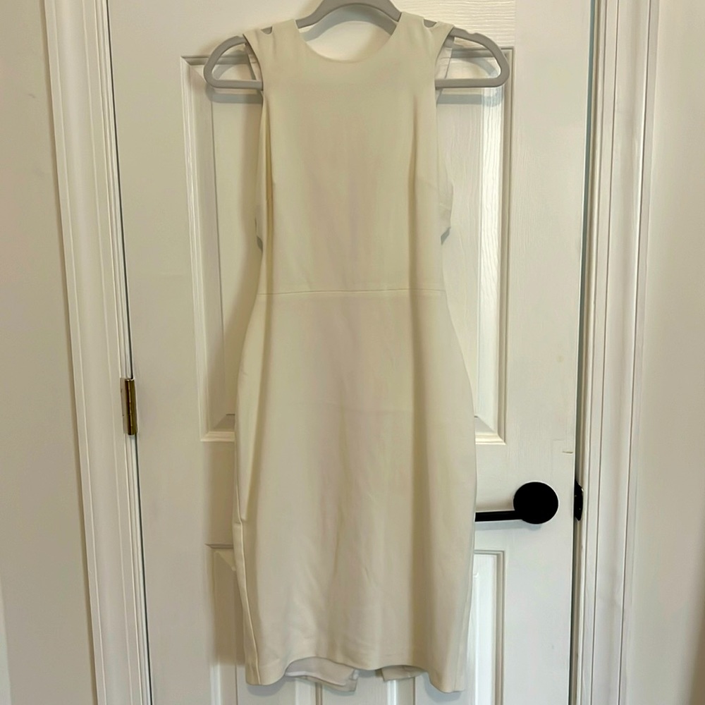 White shift dress with cutouts